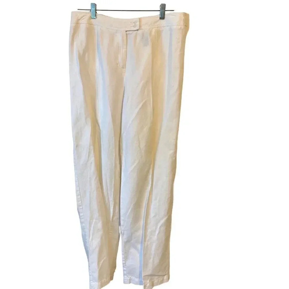 Liz Claiborne Audra Linen Blend White Pants Women's Size 10 - Picture 1 of 7